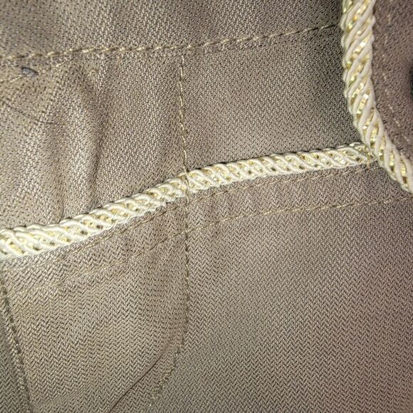 Cache olive gold rope Embellished cargo capri pants size 0 - Picture 4 of 8